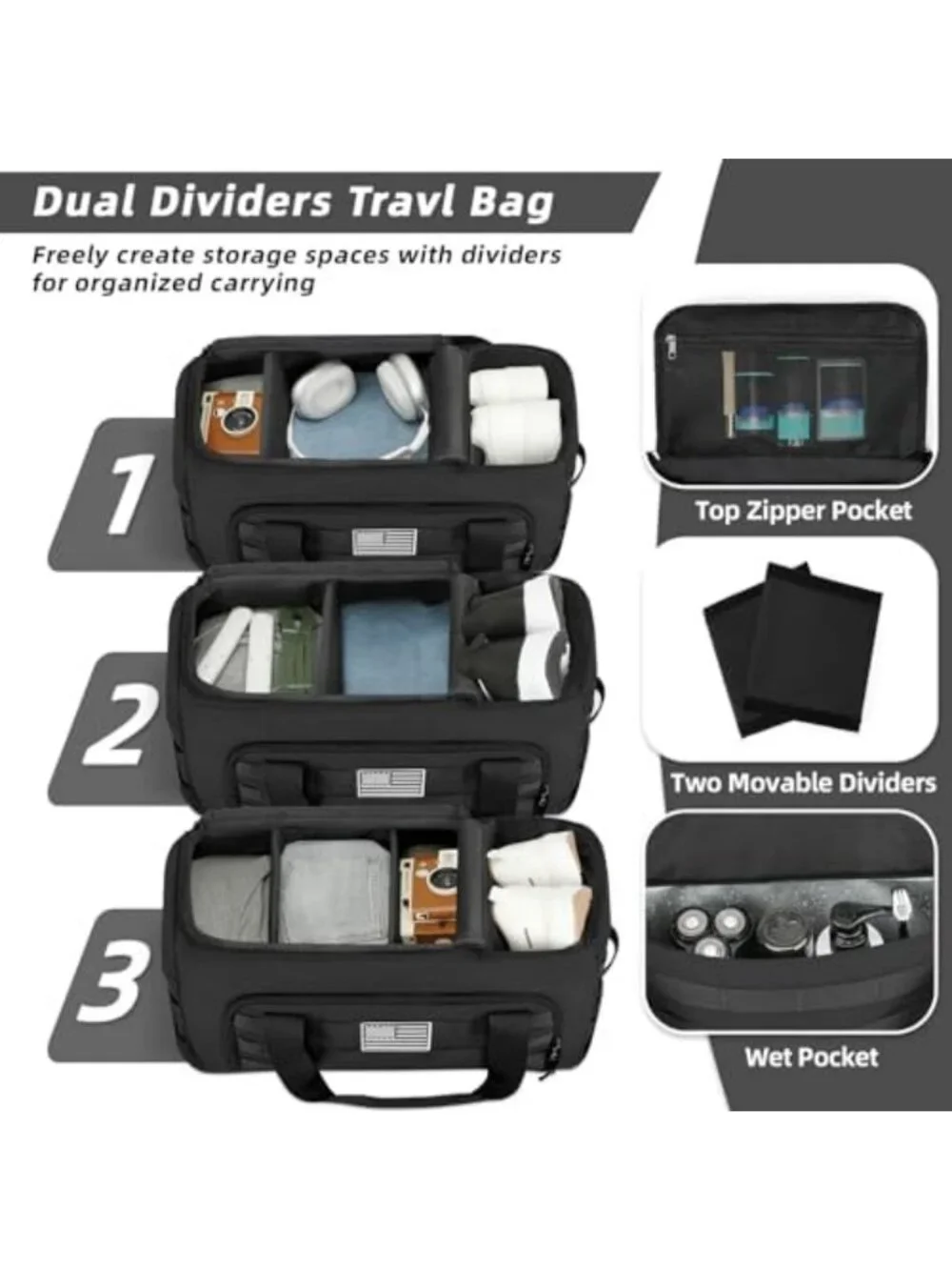 65L Large Sports Duffle Bag - Versatile 3-in-1 Gym Bag for Travel & Fitness